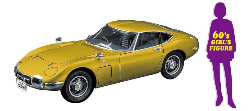 Toyota 2000 GT Gold mit Figur von Hasegawa