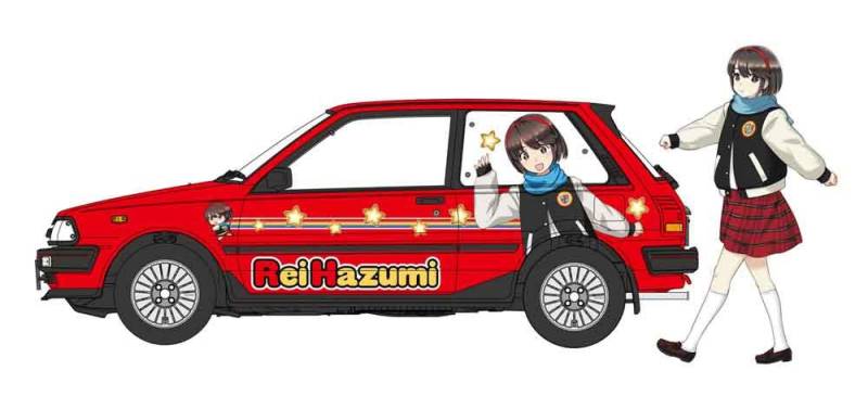 Toyota Starlet EP71 3-Türer mit Figur von Hasegawa