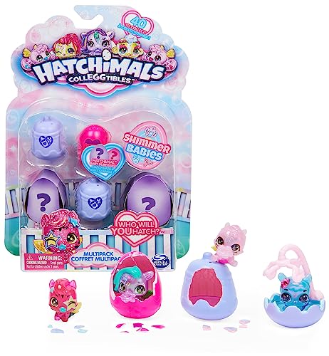 Hatchimals CollEGGtibles Shimmer Babies Multipack - mit 4 niedlichen Figuren und Baby-Überraschung, für Kinder ab 5 Jahren von Hatchimals