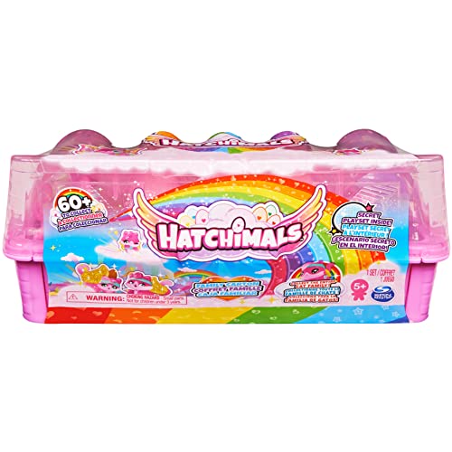 Hatchimals Family Adventures Eierkarton mit Katzen-Familie, Spielset mit 10 CollEGGtibles-Figuren und 2 Zubehörteilen, Spielzeug für Mädchen ab 5 Jahren von Hatchimals