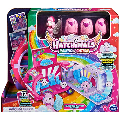 Hatchimals Rainbowcation Camper, Wohnmobil-Spielset mit 6 CollEGGtibles-Figuren und Zubehör, Spielzeug für Mädchen ab 5 Jahren von Hatchimals