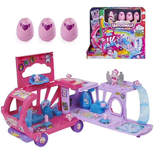 YYST Hatchimals CollEGGtibles, Transforming Rainbow-Cation Camper Toy Car with 6 Exclusive Characters, 10 Accessories, Kids Toys for Girls Ages 5 and up von Hatchimals