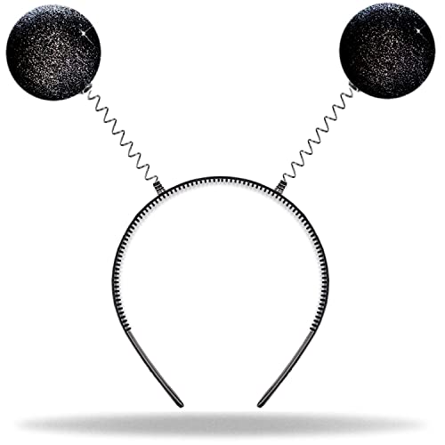 Hatstar Alien Haarreif in schwarz | Insekt mit 2 runden schwingenden Kugeln | Accessoire zu Halloween, Karneval, Fasching | für Damen, Herren & Kinder | Haarschmuck Damen, Herren, Kinder von Hatstar