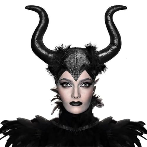 Hatstar Böse Königin Teufels Hörner Haarreif | Kopfschmuck Haarschmuck für Damen & Mädchen | Kostüm Accessoire für Halloween, Karneval, Fasching Gothic, Cosplay Partys von Hatstar