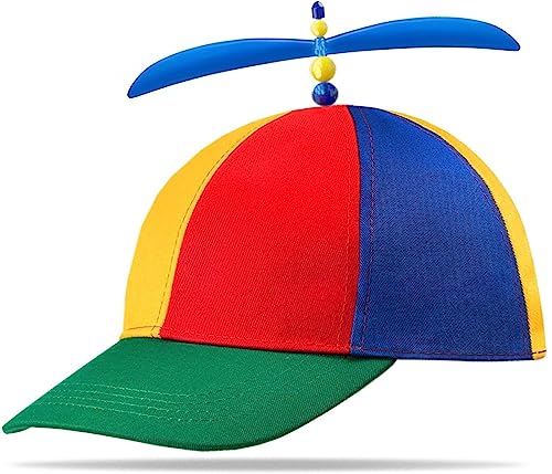 Hatstar Bunte Propeller Mütze | Lustige Propellerkappe | Hubschraubermütze | Hubschrauber Kappe | Baseball Cap für Damen Herren Kinder | Cappy für Karneval & Fasching von Hatstar