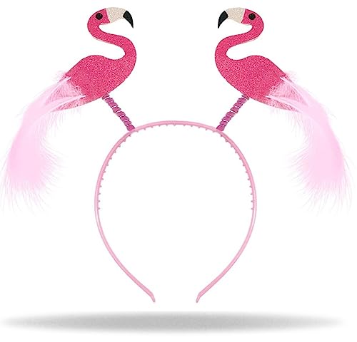 Hatstar Doppel Flamingo Haarreif | Stirnband Haarband | Kopfschmuck Accessoire für Damen Herren & Kinder | Haarschmuck für Motto/Kostüm Party, Karneval & Fasching von Hatstar