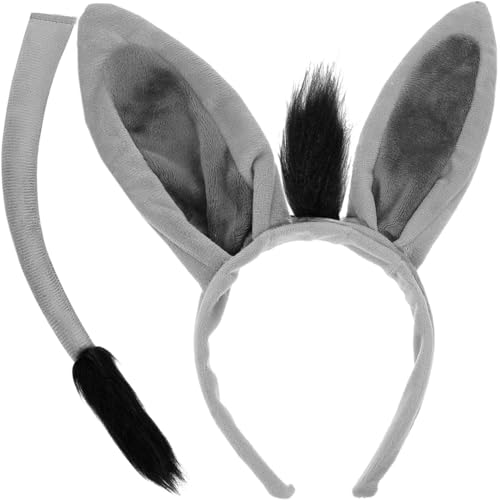 Hatstar Esel Set | Esel Ohren Haarreif + Schwanz | Esel Kopfschmuck für Damen, Herren & Kinder | Kostüm Haarschmuck Deko Accessoire zu Halloween, Karneval, Fasching Hatstar Esel Set | Esel Ohren Haarreif + Schwanz | Esel Kopfschmuck für Damen, Herren & Kinder | Kostüm Haarschmuck Deko Accessoire zu Halloween, Karneval, Fasching von Hatstar