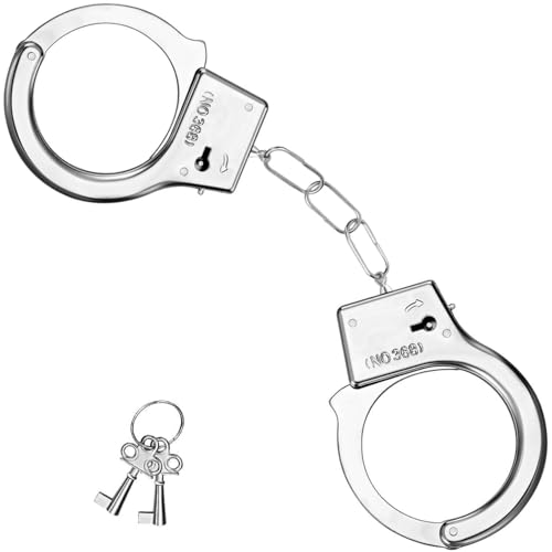 Hatstar Polizei Handschellen Metall - Police Handcuffs mit 2 Schlüssel, Polizei Zubehör, Sträfling Kostüm Accessoires, Verbrecher Motto Party, Halloween Karneval und Fasching Hatstar Polizei Handschellen Metall - Police Handcuffs mit 2 Schlüssel, Polizei Zubehör, Sträfling Kostüm Accessoires, Verbrecher Motto Party, Halloween Karneval und Fasching von Hatstar