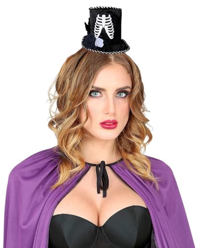 Hatstar Skelett Hut Haarreif | Haarband mit Hut & Skelett | Halloween Hexen Kopfschmuck Haarschmuck | Deko Accessoire zu Karneval und Fasching von Hatstar