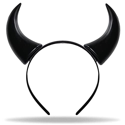 Hatstar Teufelshörner Haarreif schwarz | Vampir Teufelsohren Devil Ears für Kostüm Party | Kopfschmuck für Damen, Herren & Kinder | Haarschmuck zu Halloween, Fasching & Karneval von Hatstar