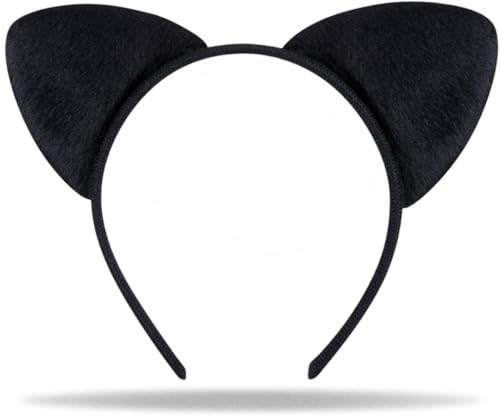 Hatstar Katzenohren Haarreif | Cat Ears Headband | Halloween Kopfschmuck für Damen, Frauen, Mädchen | Katzen Kostüm | Haarschmuck Deko Accessoire zu Karneval & Fasching von Hatstar