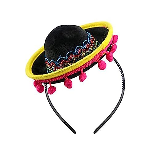 Dia Muertos Hut Sombrero Stirnband Mexikaner Festival Kostüm Haarband leicht zu tragen Karneval Kopfschmuck für Erwachsene Kinder Haustier von Hattba