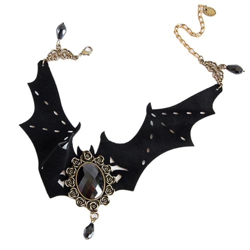 Halloween Gefiedertes Stirnband Fledermaus Kopfschmuck Fledermaus Halskette Halloween Kostüm Zubehör für Frauen Mädchen Halloween Maskeraden von Hattba