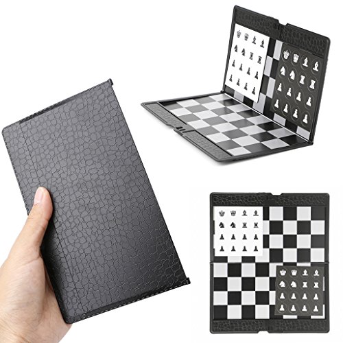 Pocket Folding International Chess Set Board Checkers Plane von Hattba