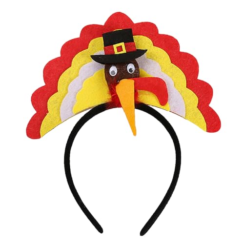 Thanksgiving Hairhoop Urlaub Festival Feier Filz Truthahn Hairhoop Kostüm Kopfschmuck Kinder Erwachsene Party Kopfbedeckung von Hattba