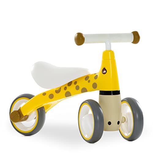 hauck Baby Rutscher 1st Ride Three Rutscher Laufrad ab 1 Jahr bis 20 kg, 3 Räder EVA, Ergonomisch, Kippsicher, Lenkereinschlagsbegrenzung, Kinderfahrzeug für Indoor & Outdoor (Giraffe Yellow) von hauck