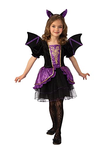 Rubies Kostüm Fledermaus mit Flügeln für Mädchen, Kleid mit Flügeln und Stirnband mit Ohren, Oficial Rubies für Halloween, Karneval und Cumpleanno von Rubie's