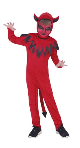 Rubies Diablito-Kostüm für Jungen und Mädchen, Jumpsuit mit Schwanz und Kapuze, offizielles Lizenzprodukt, Dämonen, Teufel für Halloween, Karneval und Partys von Rubie's