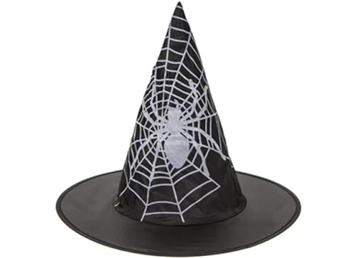 Haunted House PMS Kinder-Hexenhut aus Nylon, mit Spinnen-Aufdruck, 35,6 cm x 27,9 cm von Buosha