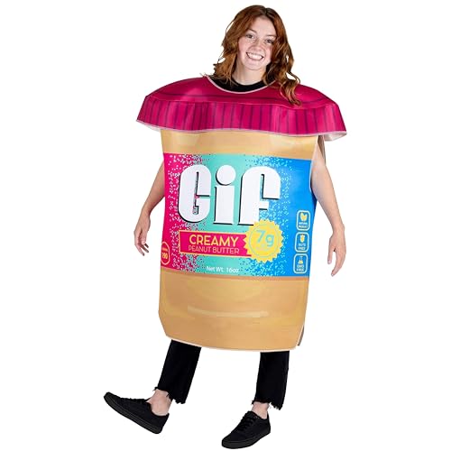 Gif Erdnussbutter-Glas, Halloween-Kostüm – lustiges witziges Essen-Outfit für Erwachsene, Unisex von Hauntlook