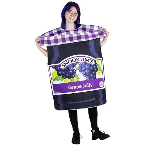 Grape Jelly Jar Halloween Kostüm – lustiges witziges Essen Outfit für Erwachsene, Unisex, Einheitsgröße von Hauntlook