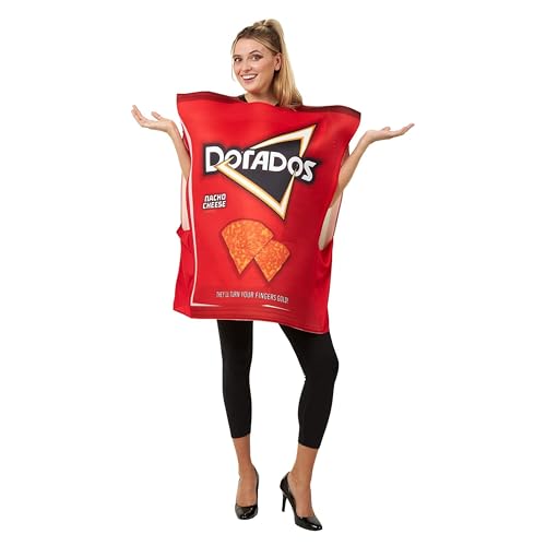 Halloween-Kostüm mit Chips, Einheitsgröße, zum Hineinschlüpfen, Halloween-Kostüm für Erwachsene, lustiges Erwachsenenkostüm, Nacho-Käse-Chip-Taschenkostüm von Hauntlook