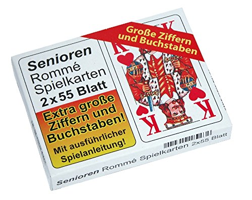 Senioren Kartenspiel Set - 1 x Senioren Rommee und 2 x 32 Blatt Skat, EXTRA GROßE ZIFFERN UND ZAHLEN !!! von Haus & Garten