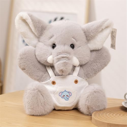 Hava Kolari Elefant Kuscheltier, Elefant Plüschtier Weihnachten Elefant Kreative Stofftier zum Kuscheln & Spielen Weihnachts Geschenk für Kinder (Sitzhaltung Grau,23cm) von Hava Kolari