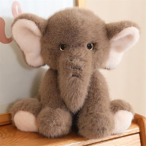 Hava Kolari Elefant Kuscheltier Elefant Plüschtier Elefant Kawaii Deko Elefant Stofftier Spielzeug Geburtstagsgeschenk für Kinder (23cm,Braun) von Hava Kolari