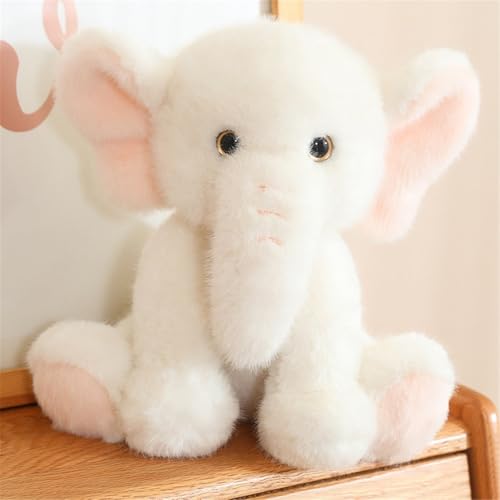 Hava Kolari Elefant Kuscheltier Elefant Plüschtier Elefant Kawaii Deko Elefant Stofftier Spielzeug Geburtstagsgeschenk für Kinder (23cm,Weiß) von Hava Kolari