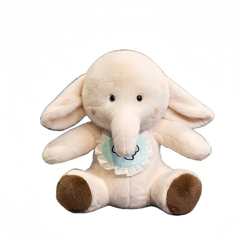 Hava Kolari Elefant Kuscheltier mit Lätzchen, Elefant Plüschtier Stofftier, kuschelige Plüschelefant,Geburtstag Geschenk für Kinder, Baby, Mädchen und Jungen (15cm) von Hava Kolari