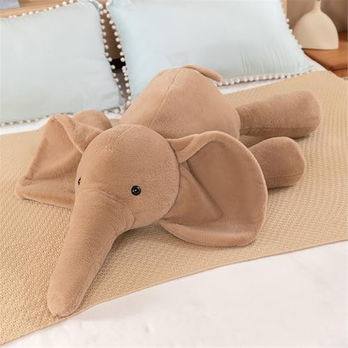 Hava Kolari Kuscheltier Elefant Plüsch Spielzeug Flauschiger Stofftier zum Spielen Elefant Plüschtier für Mädchen und Jungen Kinder und Baby (Braun,110cm) von Hava Kolari