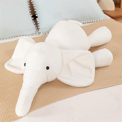 Hava Kolari Kuscheltier Elefant Plüsch Spielzeug Flauschiger Stofftier zum Spielen Elefant Plüschtier für Mädchen und Jungen Kinder und Baby (Weiß,110cm) von Hava Kolari