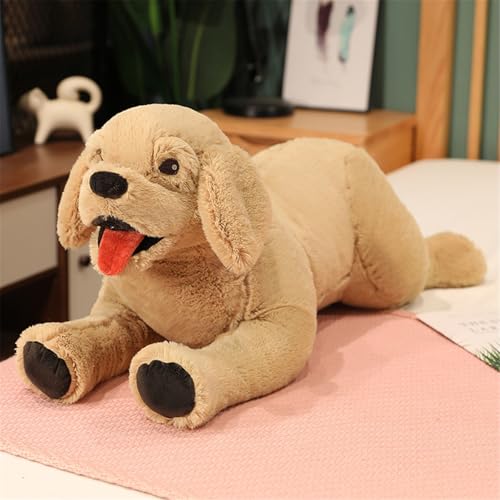 Hava Kolari Kuscheltier Hund Plüschtier, Stofftier Hund Golden Retriever, weich kuschelig Geschenk für Kinder Mädchen Freundin, Spielzeug für Hund Haustier (Liegehaltung 68cm) von Hava Kolari