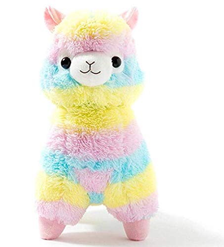 Hava Kolari Plüsch Regenbogen Alpaka Spielzeug Kuscheltiere süße Plüschspielzeug weiche Stofftier Geschenke Hochzeitstag (35CM) von Hava Kolari