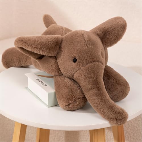 Hava Kolari Plüschtier Elefant, Weich Plüsch Kuscheltier Elefant Kissen, Elefant Plüsch Puppe Spielzeug Kinder Geschenk (Braun,45cm) von Hava Kolari