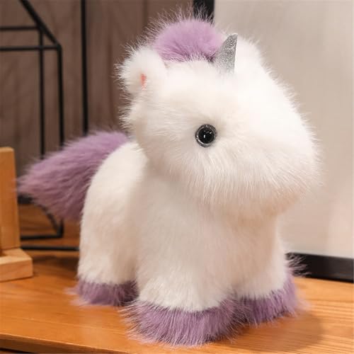 Hava Kolari Regenbogen Plüsch Einhorn Kuscheltier mit Flügel Super Weiches Einhorn Kissen-Stofftier Süße Plüschtier für Kinder Mädchen Puppe Geschenk (Lila,27cm) von Hava Kolari