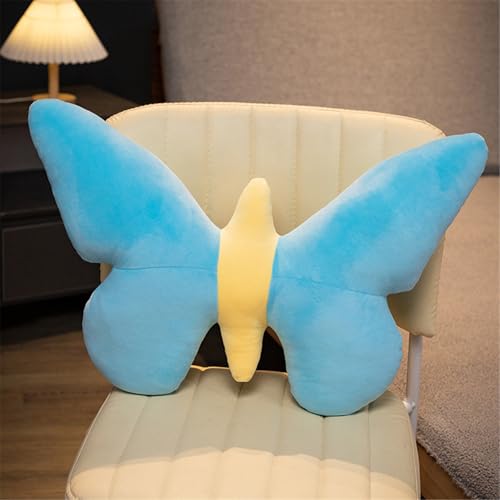 Hava Kolari Schmetterling Wurfkissen, 45 * 55cm Schön Schmetterling Kissen Realistisch Schmetterling Plüschtier Plüschkissen Plüsch-Wurfkissen für Couch, Wohnzimmer, für Kinder (Blau) von Hava Kolari