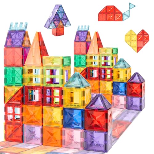 Hawthyhome Magnetische Bausteine 108 Teile, Magnetspielzeug Kinder, Magnetbausteine Kinder, Magnet Spielzeug Kinder Magnetspielzeug, Magnetspiele für Kinder ab 3 Jahre von Hawthyhome