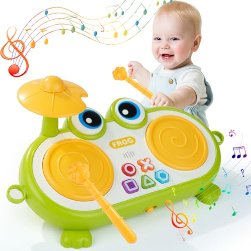 Hawthyhome Musikinstrumente für Kinder ab 1 Jahr, 3 in 1 Kinder Musikinstrumente, Trommel Kinder Schlagzeug Kinder, Musical Instruments, Montessori Spielzeug für Kleinkinder Jungen Mädchen von Hawthyhome