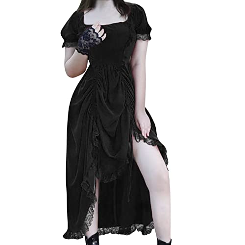 Mittelalter Kleid Damen Renaissance Kostüm, Gothic Kleid für Damen Mittelalter Kostüm Mittelalter Kleidung Damen Hexenkostüm Karnevalkostüm Party Prinzessin Kostüm Köln Karneval von Haxkaikou
