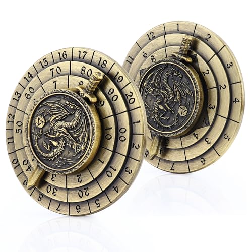 Haxtec Spinner Dice 7-in-1 Metal DND Dice Set Unique Dice Spinner Antique Bronze Rotate Metal D&D Dice for Dungeons and Dragons DND Gifts MTG RPG Role Playing Gaming Dice von Haxtec