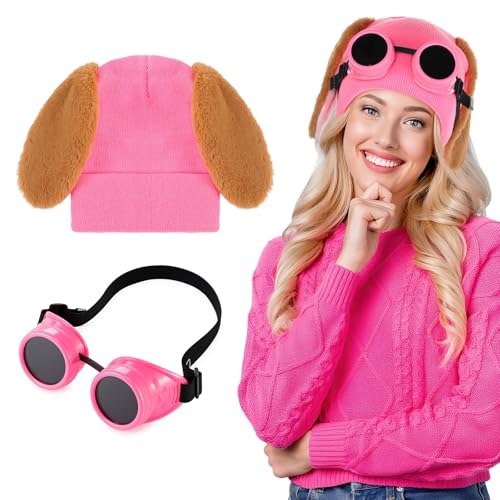 Haysandy Halloween-Hundekostüm, Braun, Hundeohren, Hut, Rosa, Steampunk-Brille, Patrol, Welpe für Erwachsene, Cosplay-Party, 2 Stück Haysandy Halloween-Hundekostüm, Braun, Hundeohren, Hut, Rosa, Steampunk-Brille, Patrol, Welpe für Erwachsene, Cosplay-Party, 2 Stück von Haysandy