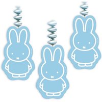 Miffy Spiralen in Blau für Jungs, süße Babyparty Deko im 3er Pack, Pappe von Haza Groep B.V.