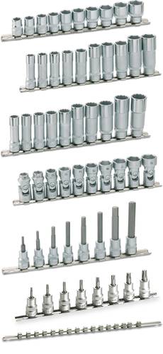 Außen-Sechskant Gelenk-Steckschlüsseleinsatz-Set 10teilig 3/8  (10 mm) Produktabmessung von Hazet