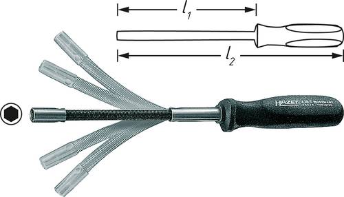 Hazet Werkstatt Steckschlüssel-Schraubendreher Schlüsselweite (metrisch): 10mm Klingenlänge: 190mm von Hazet