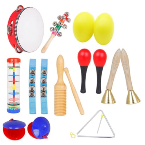 Haztholf Orff Percussion-Instrumenten-Set, 10-teilig, für Schüler, Kinder, Kindergarten, Früherziehung, Musikklasse, Schlagzeug von Haztholf