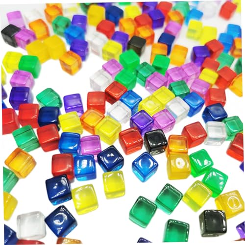 Hbbgdiy Bunte Würfel 8mm D6 Acryl -Würfel -Set -Trod -Blöcke 200pcs Square DIY Dice Games Bildungsmultik -Sided Dice Set, 6 -seitige Würfel, Würfelspiele, 8mm Würfel von Hbbgdiy