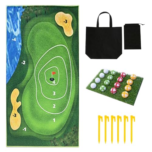 Golf -Chipping -Spiel, 32x59 -Zoll -Casual Chip IT Golf -Spiel Non Slip Sticky Golf Matte, Backyard Golf Games für Erwachsene Kinder im Innenbereich im Freien Klebriges Golfspiel, Golfspiele für Erw von Hbbgdiy