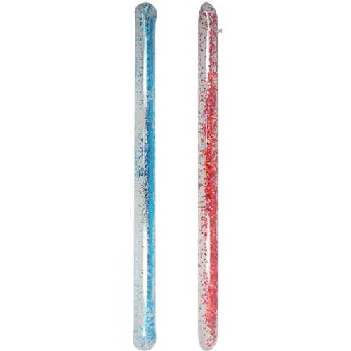 Hbbgdiy Aufblasbare Poolnudel 3,4 x 58 Zoll Schwimmnudeln PVC -Nudel mit farbigem Glitzer aufblasbarer Pool -Stick für Kinder Erwachsene Party Strand Partyversorgungen Swimming Pool Accessoires 2pcs von Hbbgdiy